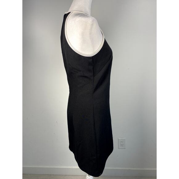 Simple Minimal Vintage Black White City Triangles Halter Mini Dress Size 3 - Picture 6 of 7